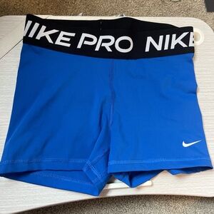 Nike black and blue spandex shorts
